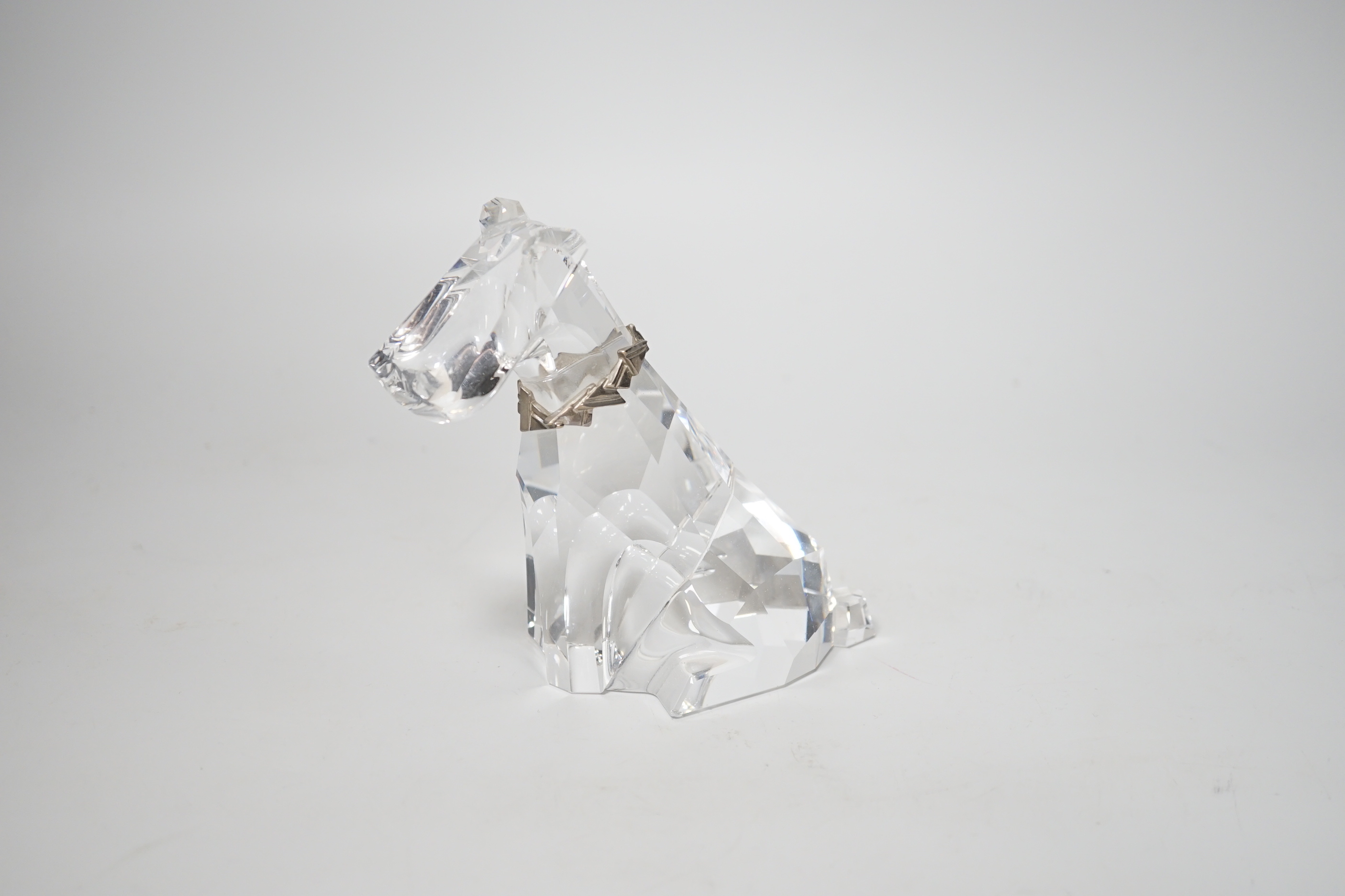 A boxed Swarovski glass terrier, 12cm